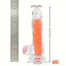 7.08in 8.07in TPE Double Layer Glow-in-the-dark Real Clear Dildo