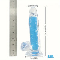 7.08in 8.07in TPE Double Layer Glow-in-the-dark Real Clear Dildo