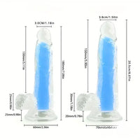 7.08in 8.07in TPE Double Layer Glow-in-the-dark Real Clear Dildo