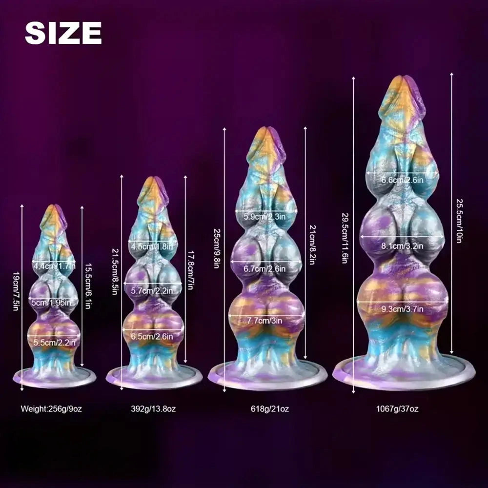 7.08in 8.26in 9.44in 11.22in Knot Fantasy Silicone Dildo Adult Sexual Toy