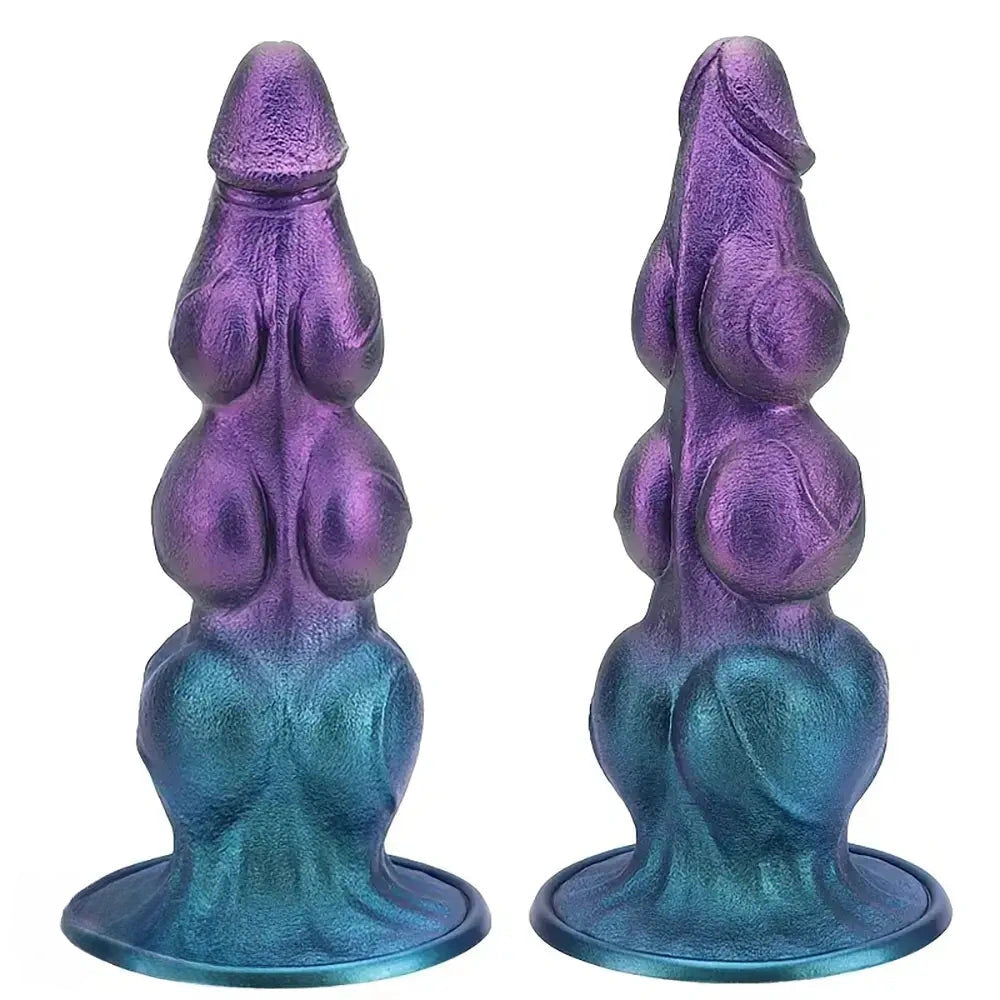 7.08in 8.26in 9.44in 11.22in Knot Silicone Fantasy Dildo Soft Anal Stimulator