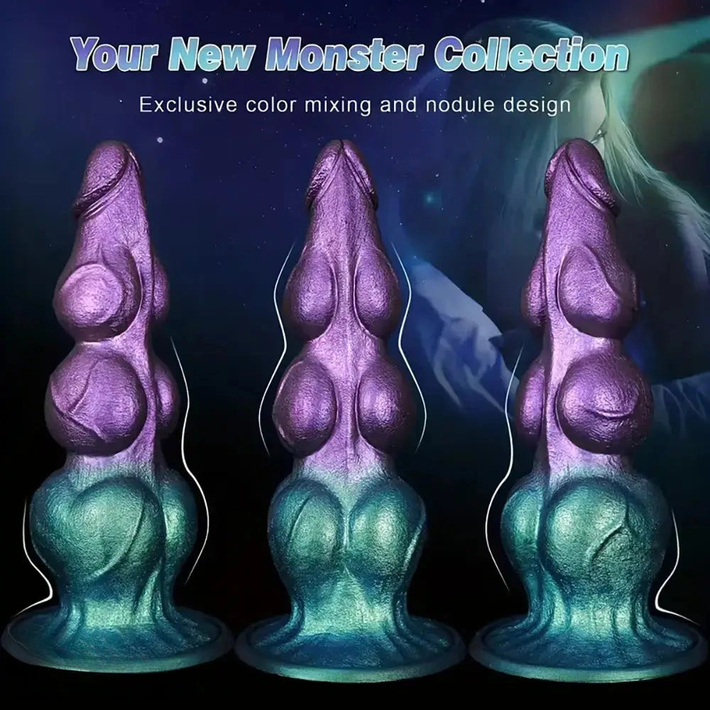 7.08in 8.26in 9.44in 11.22in Knot Silicone Fantasy Dildo Soft Anal Stimulator