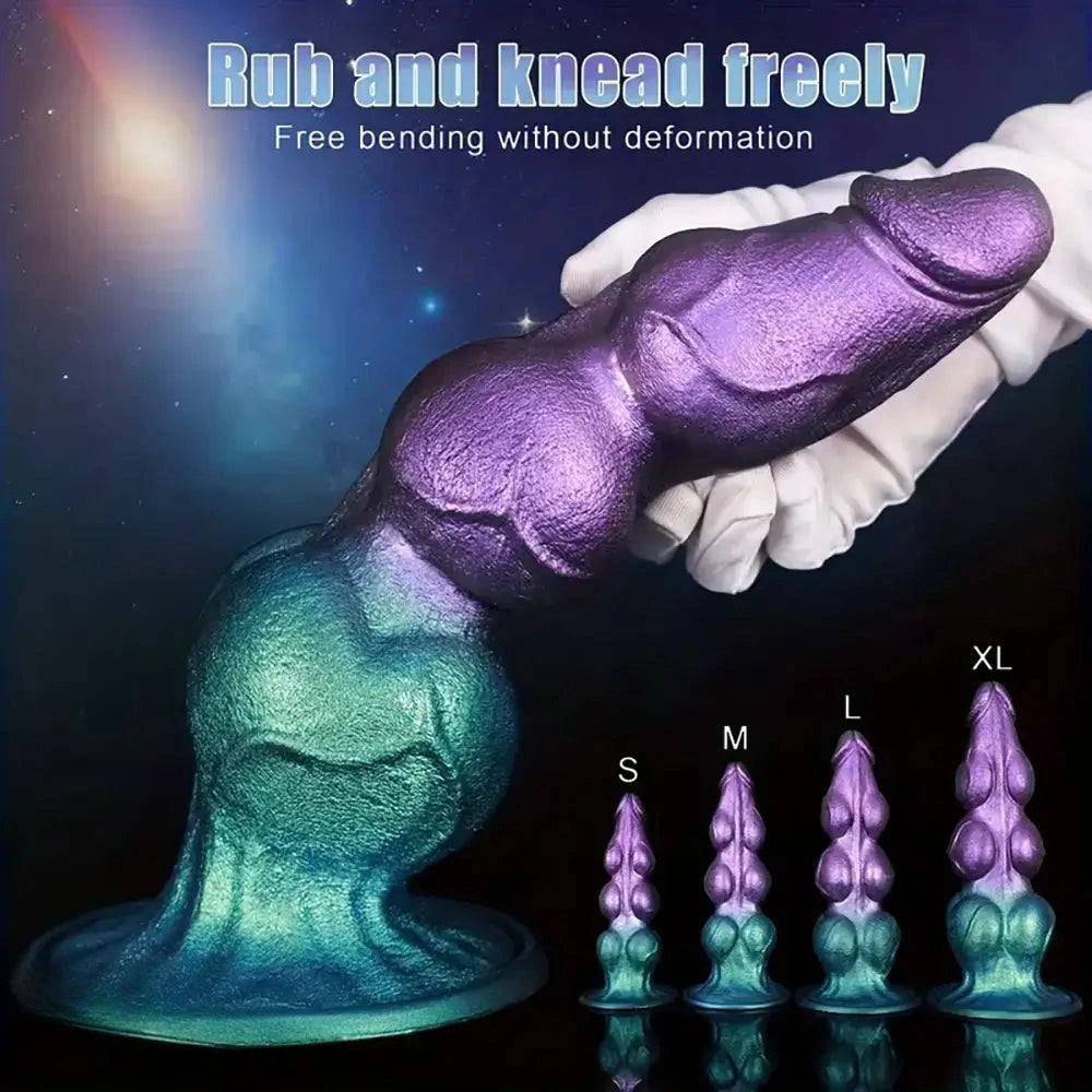 7.08in 8.26in 9.44in 11.22in Knot Silicone Fantasy Dildo Soft Anal Stimulator