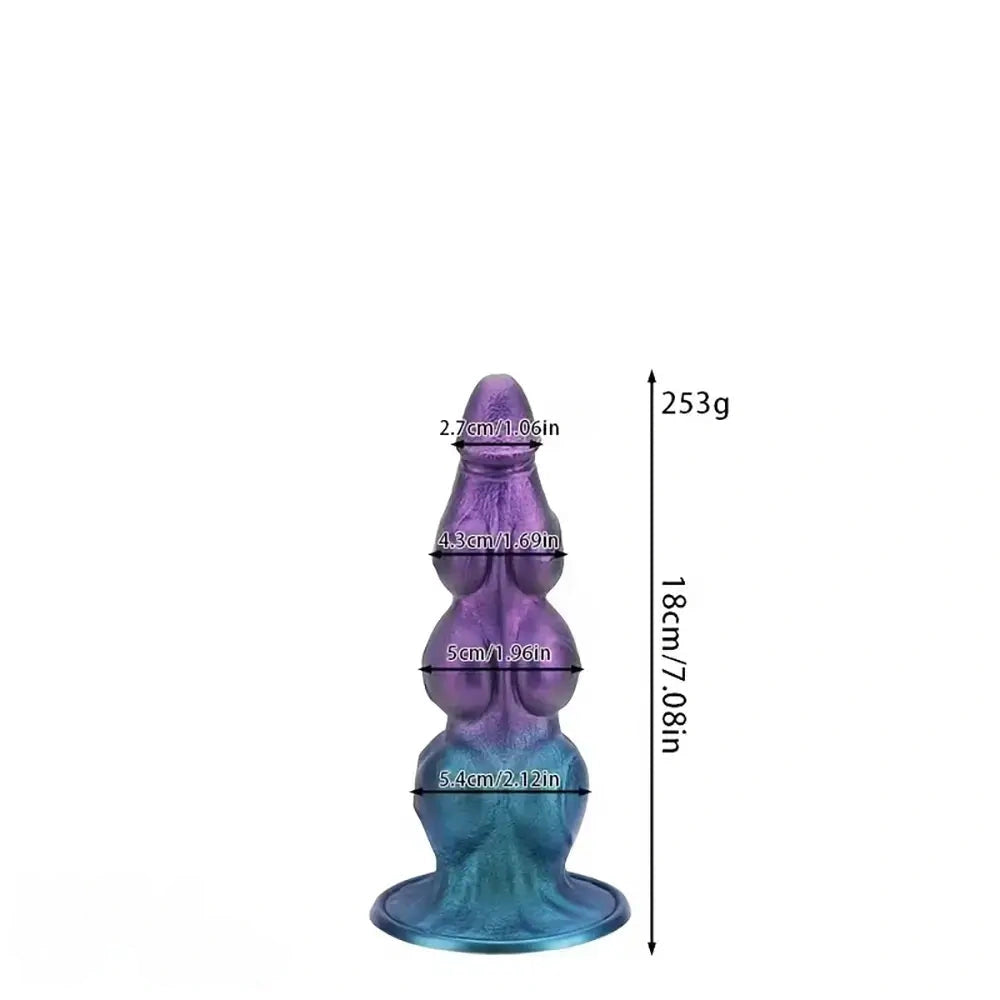 7.08in 8.26in 9.44in 11.22in Knot Silicone Fantasy Dildo Soft Anal Stimulator
