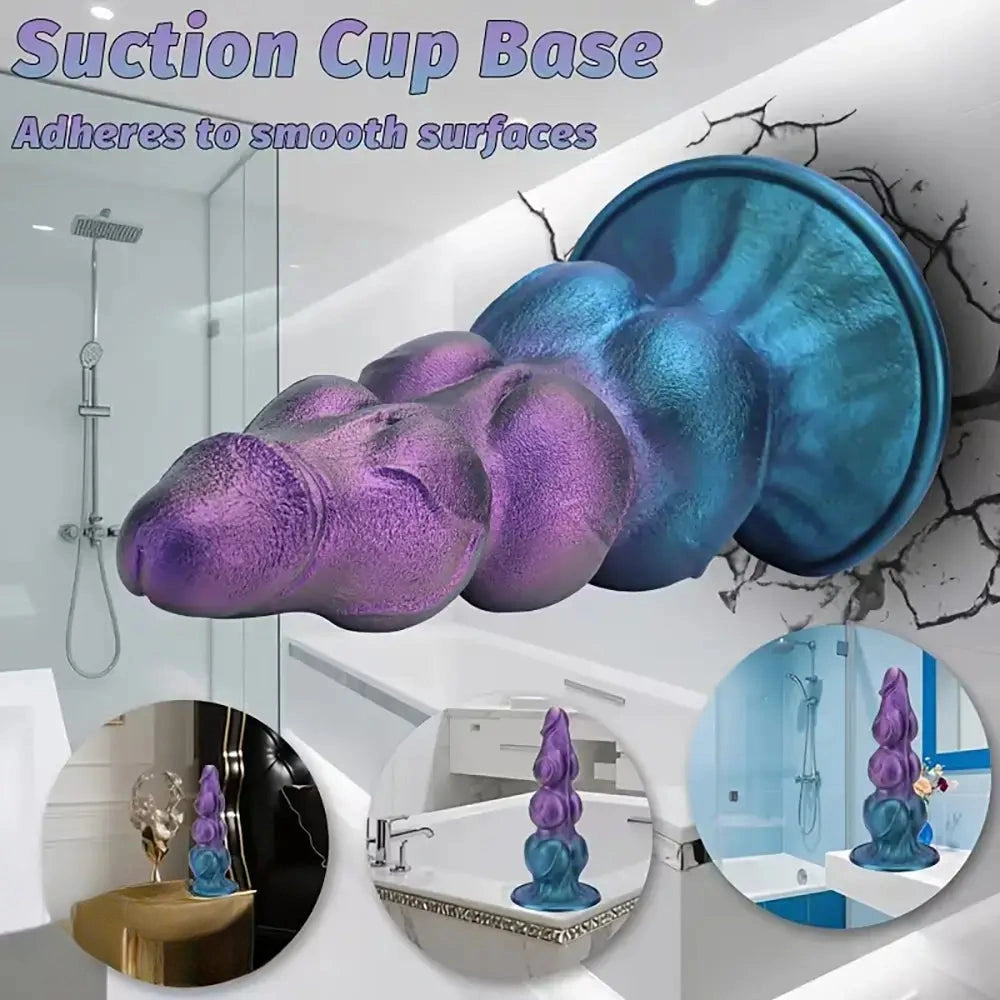 7.08in 8.26in 9.44in 11.22in Knot Silicone Fantasy Dildo Soft Anal Stimulator