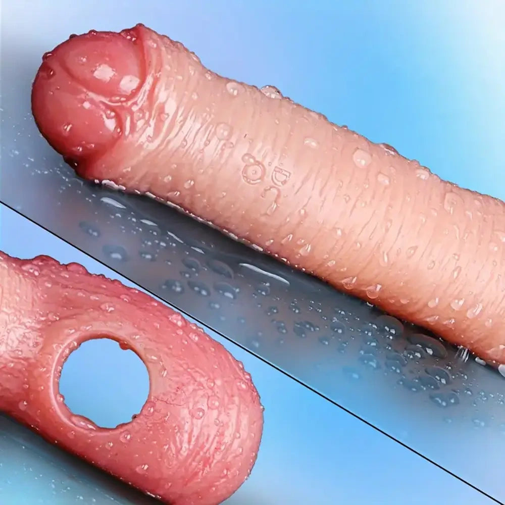 7.08in 8.26in Realistic Removable Foreskin Dildo Wearable Hollow Dildo