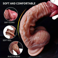 7.08in 8.27 Silicone Soft Cock Dildo For Anus Dilator With Sliding Skin