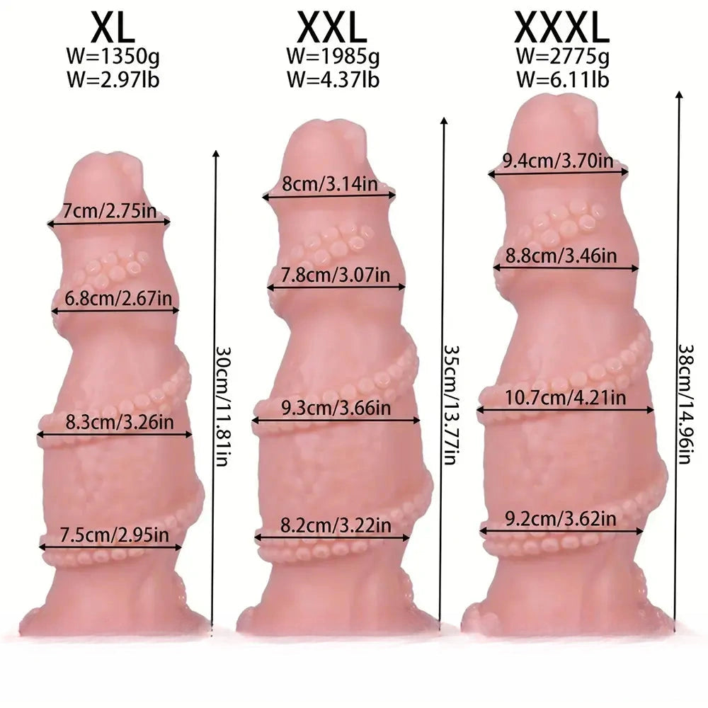 7.08in 8.46in 10.03in 11.81in 13.77in 14.96in Fantasy Big Thick Monster Dildo