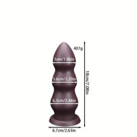 7.08in 8.46in 10.23in 12.2in Chocolate-Colored Silicone Anal Soft Smooth Dildo