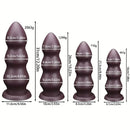 7.08in 8.46in 10.23in 12.2in Chocolate-Colored Silicone Anal Soft Smooth Dildo