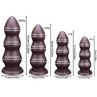 7.08in 8.46in 10.23in 12.2in Chocolate-Colored Silicone Anal Soft Smooth Dildo