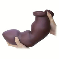 7.08in 8.46in 10.23in 12.2in Chocolate-Colored Silicone Anal Soft Smooth Dildo