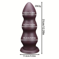 7.08in 8.46in 10.23in 12.2in Chocolate-Colored Silicone Anal Soft Smooth Dildo