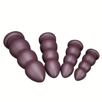 7.08in 8.46in 10.23in 12.2in Chocolate-Colored Silicone Anal Soft Smooth Dildo