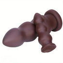 7.08in 8.46in 10.23in 12.2in Chocolate-Colored Silicone Anal Soft Smooth Dildo