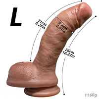 7.08in 8.46in 10.23in Strap on Realistic Silicone Curved Dildo Pleasure Aid