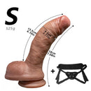7.08in 8.46in 10.23in Strap on Realistic Silicone Curved Dildo Pleasure Aid