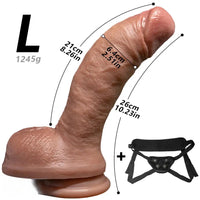 7.08in 8.46in 10.23in Strap on Realistic Silicone Curved Dildo Pleasure Aid