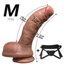 7.08in 8.46in 10.23in Strap on Realistic Silicone Curved Dildo Pleasure Aid