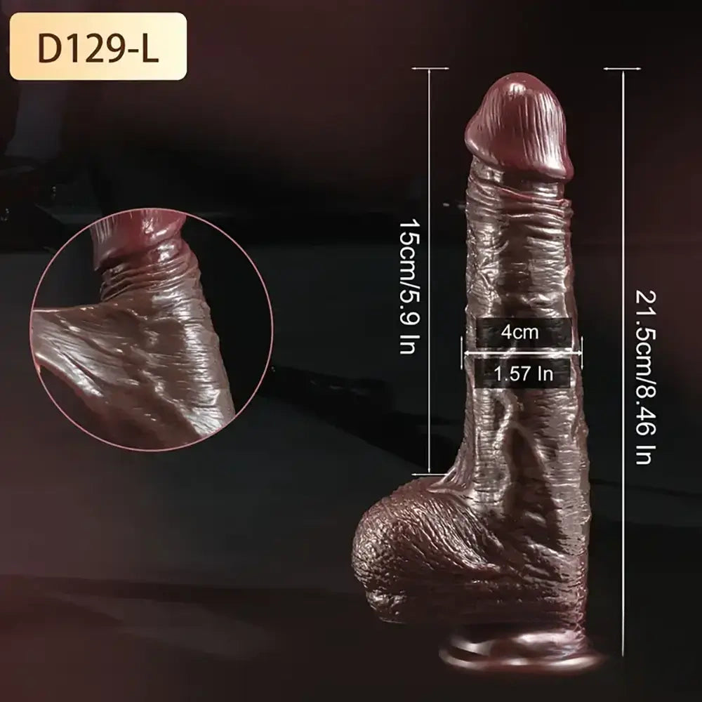 7.08in 8.46in Realistic Silicone Dildo For Women With Sliding Foreskin