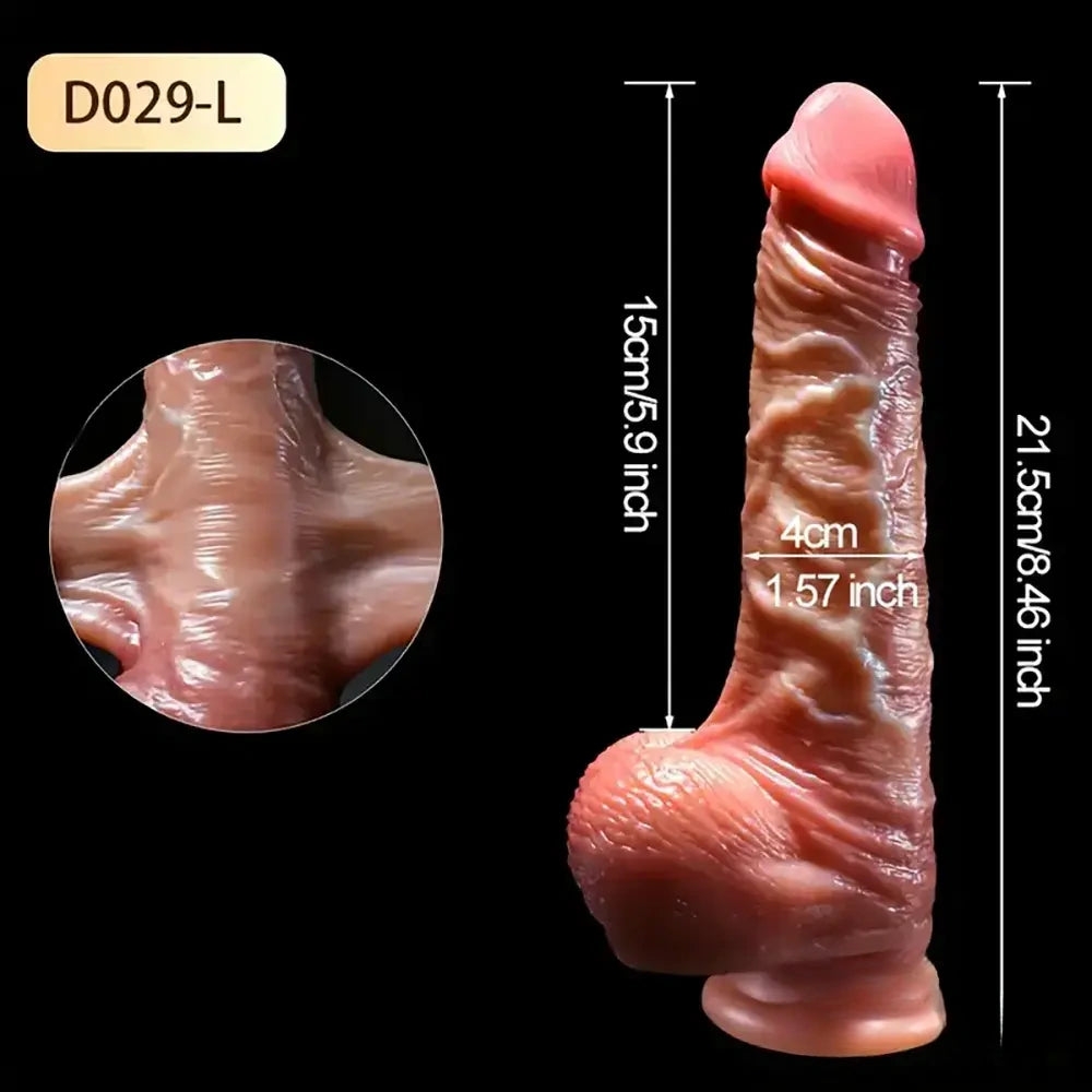 7.08in 8.46in Realistic Silicone Dildo For Women With Sliding Foreskin