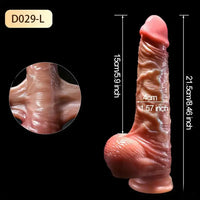 7.08in 8.46in Realistic Silicone Dildo For Women With Sliding Foreskin