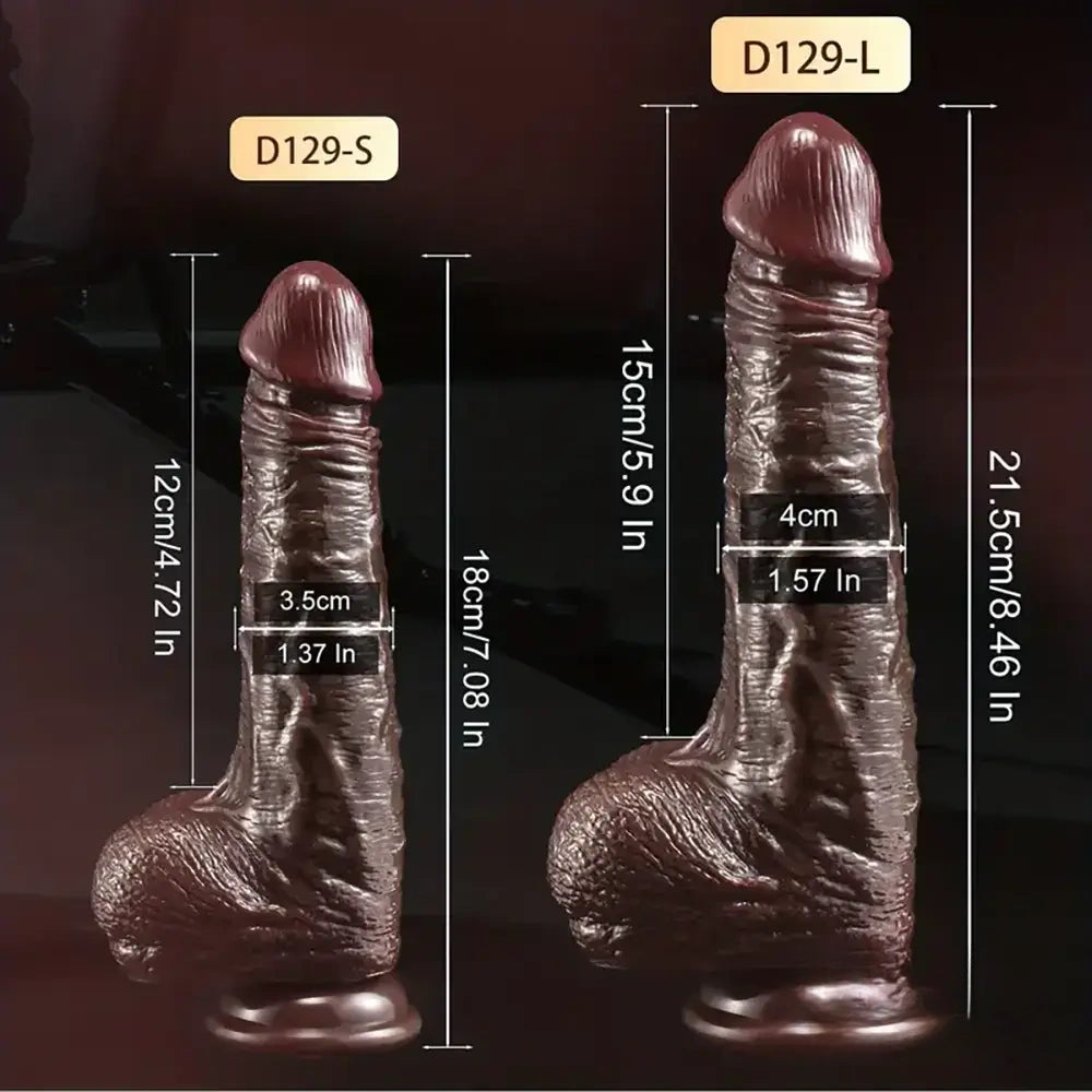7.08in 8.46in Realistic Silicone Dildo For Women With Sliding Foreskin
