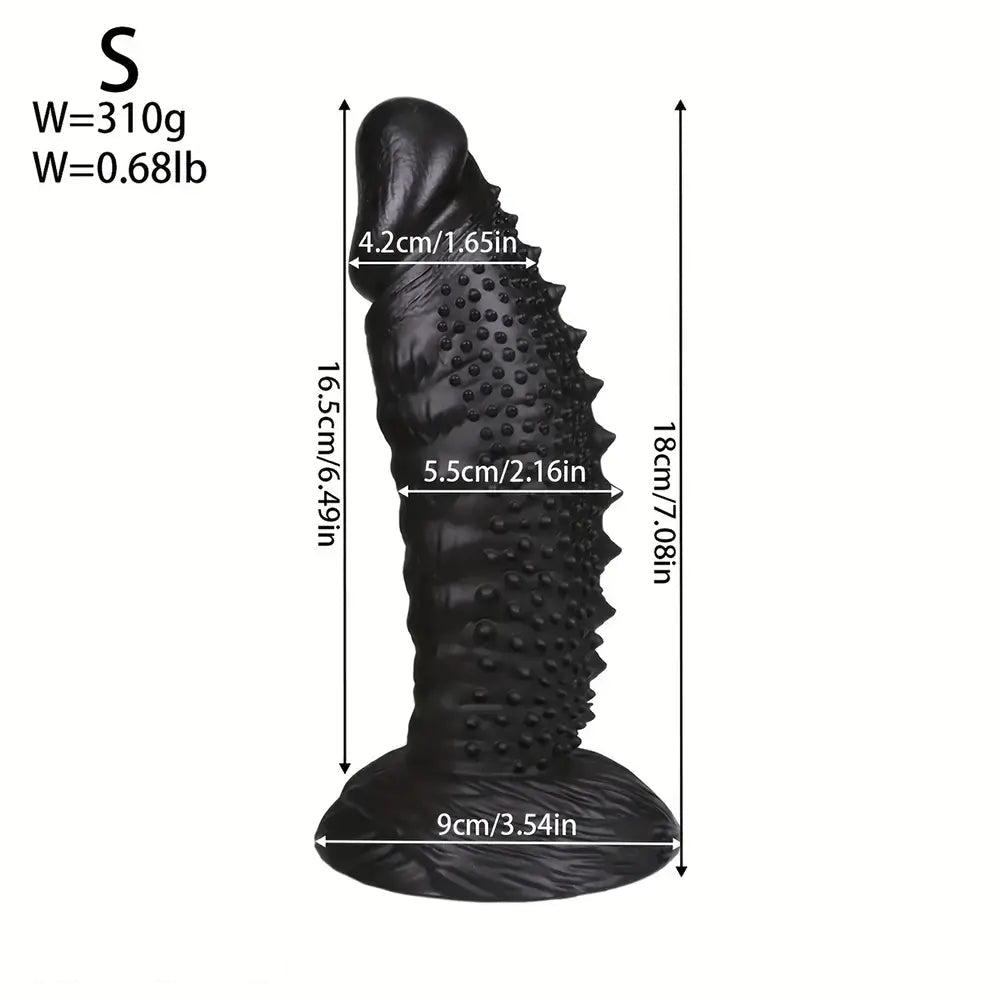 7.08in 8.66in 10.23in 11.81in 13.38in PVC Monster Large Spiky Particles Dildo