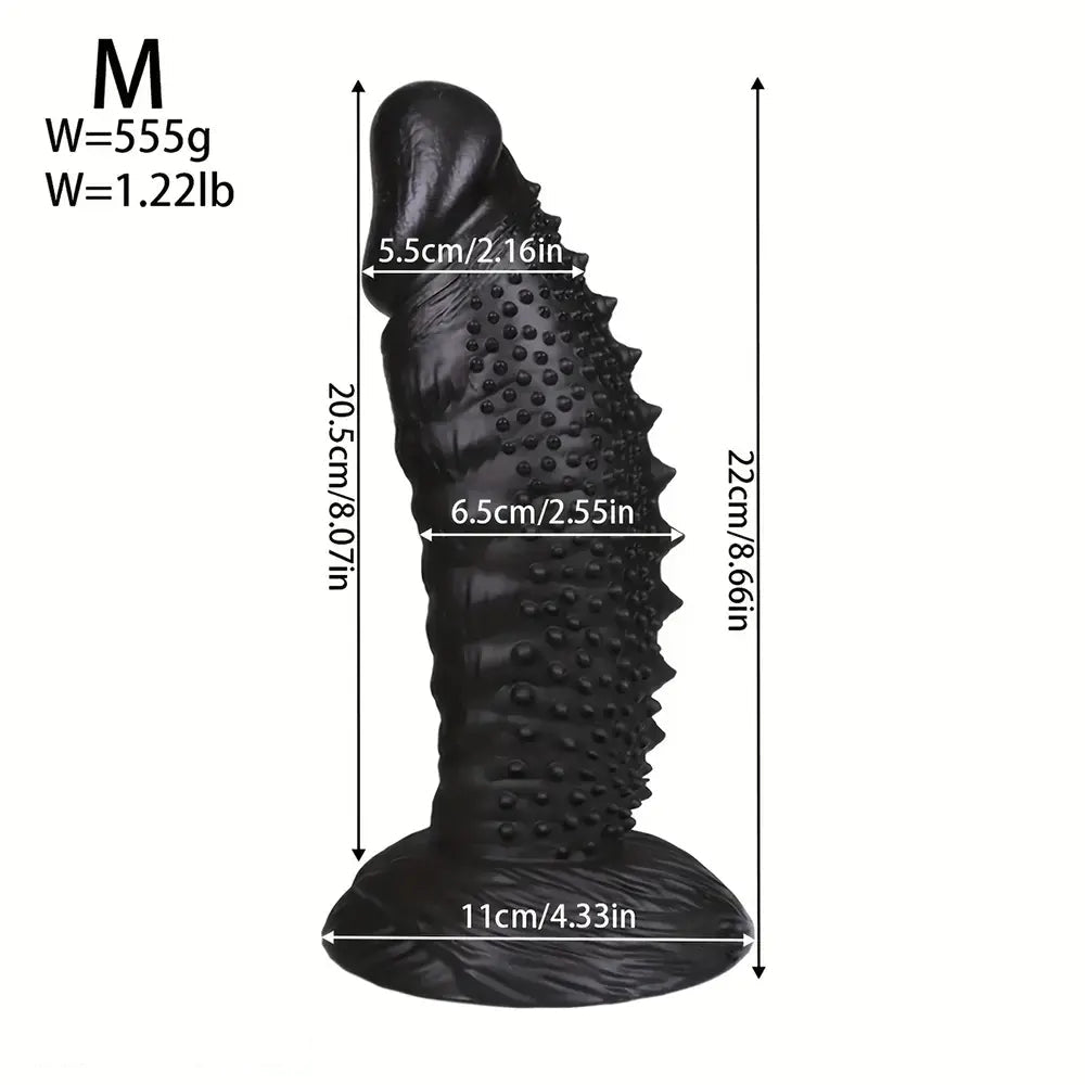 7.08in 8.66in 10.23in 11.81in 13.38in PVC Monster Large Spiky Particles Dildo