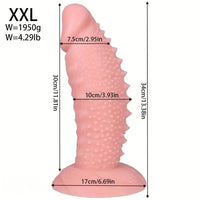 7.08in 8.66in 10.23in 11.81in 13.38in PVC Monster Large Spiky Particles Dildo