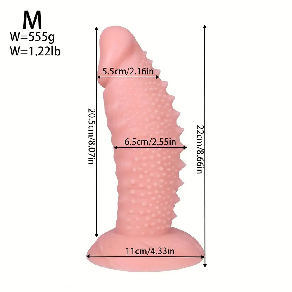 7.08in 8.66in 10.23in 11.81in 13.38in PVC Monster Large Spiky Particles Dildo