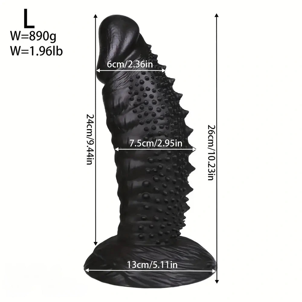 7.08in 8.66in 10.23in 11.81in 13.38in PVC Monster Large Spiky Particles Dildo