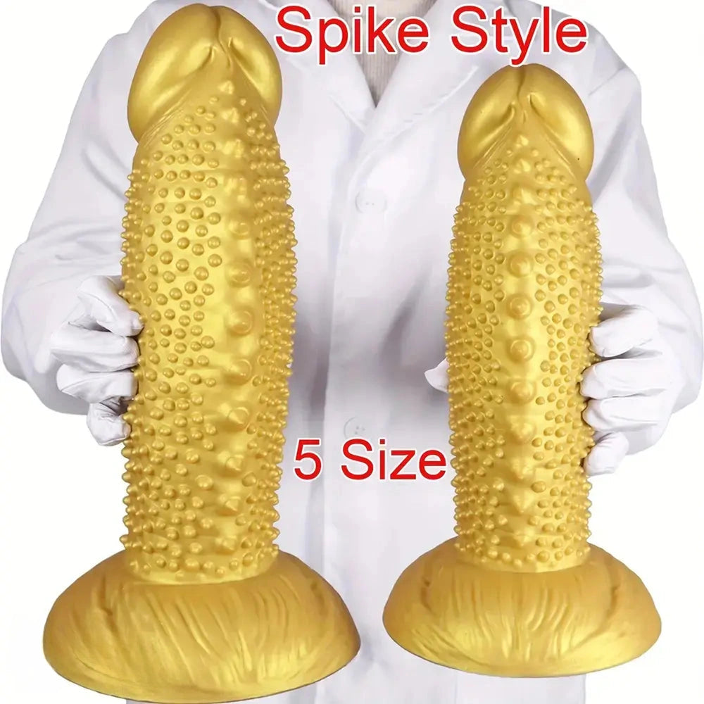 7.08in 8.66in 10.23in 11.81in 13.38in Spiky Particles Huge Dildo With Penis Bump
