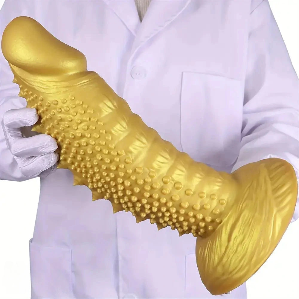 7.08in 8.66in 10.23in 11.81in 13.38in Spiky Particles Huge Dildo With Penis Bump