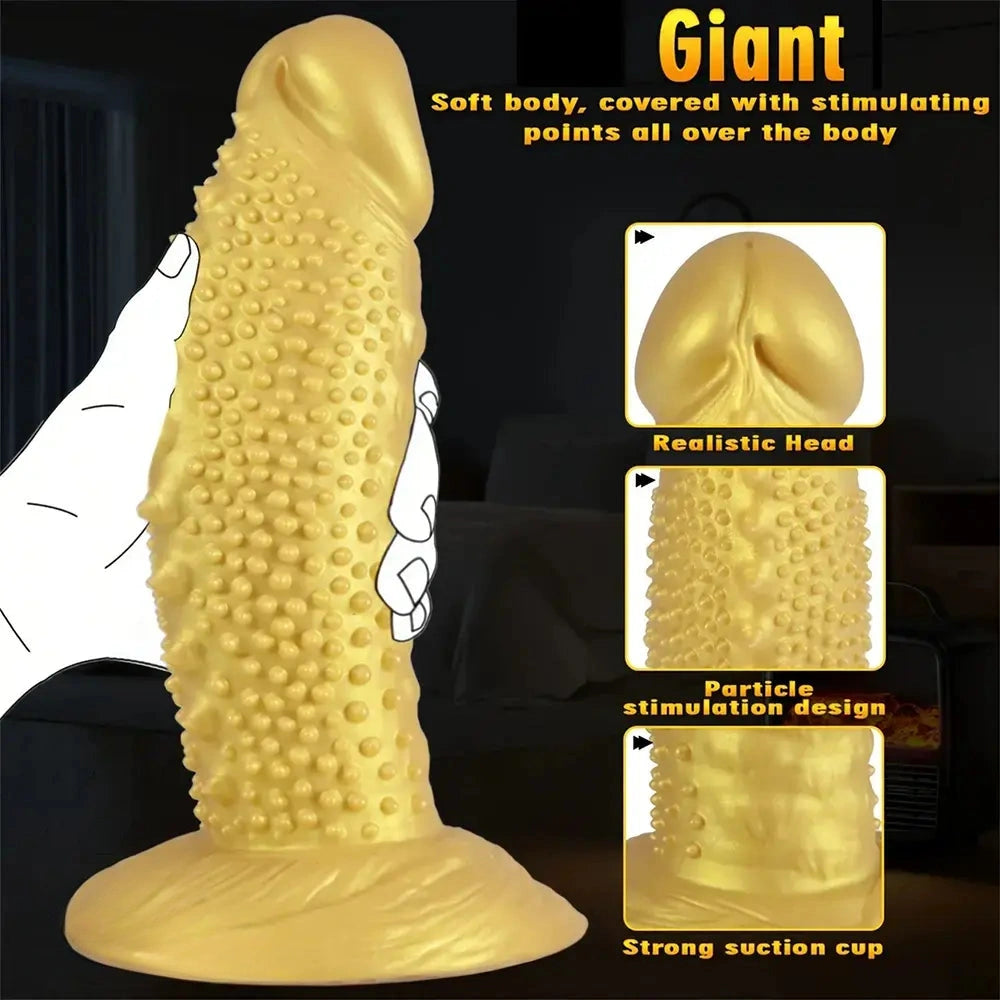 7.08in 8.66in 10.23in 11.81in 13.38in Spiky Particles Huge Dildo With Penis Bump