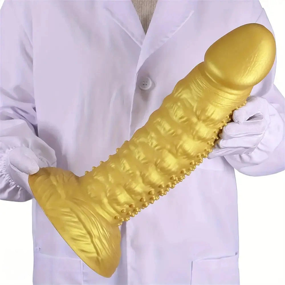 7.08in 8.66in 10.23in 11.81in 13.38in Spiky Particles Huge Dildo With Penis Bump