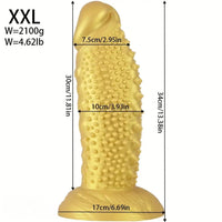 7.08in 8.66in 10.23in 11.81in 13.38in Spiky Particles Huge Dildo With Penis Bump