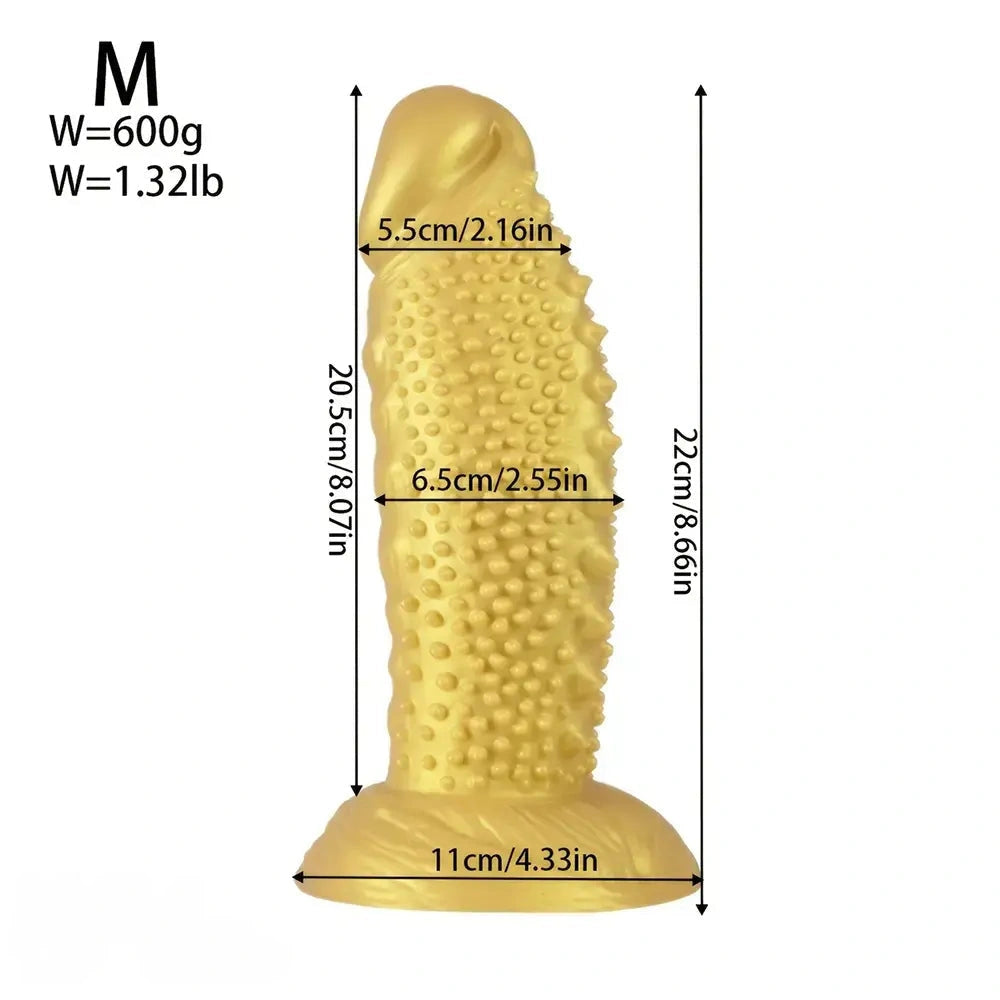 7.08in 8.66in 10.23in 11.81in 13.38in Spiky Particles Huge Dildo With Penis Bump