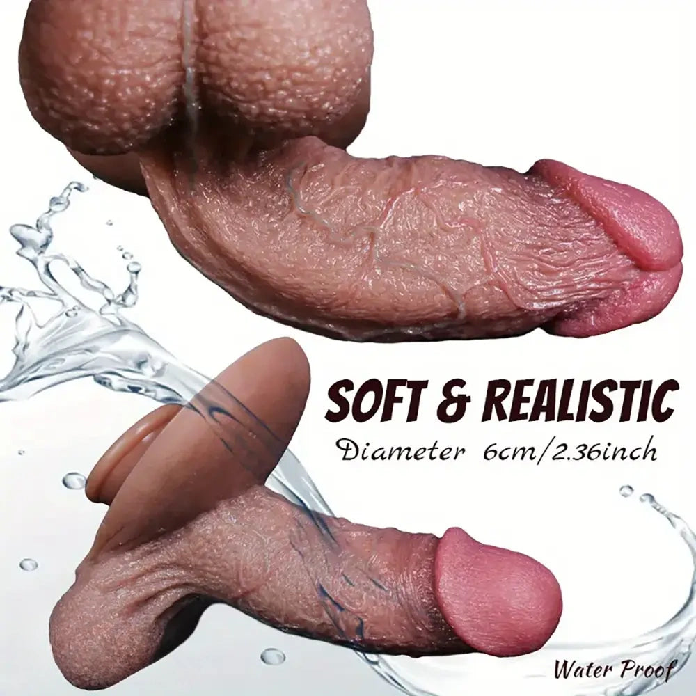7.08in 8.66in Realistic Large Silicone Soft Unisex Anal Play Dildo