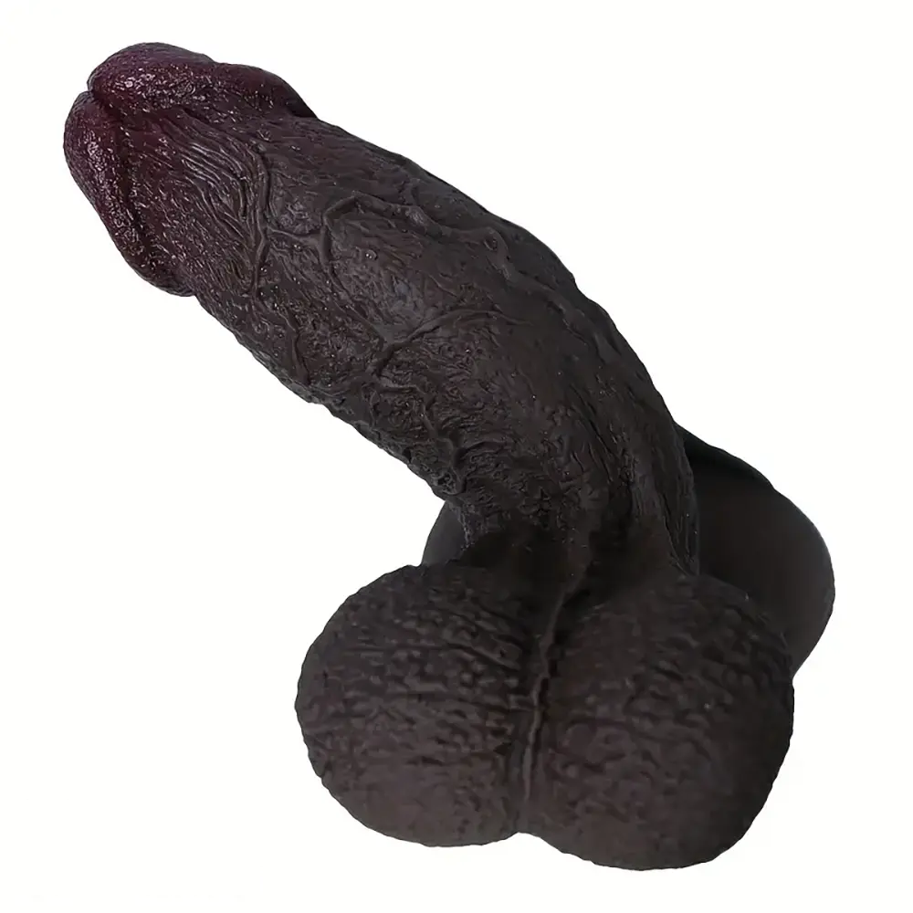 7.08in 8.66in Realistic Thick Ebony Silicone Vaginal Stimulating Toy