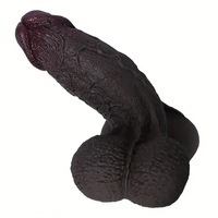 7.08in 8.66in Realistic Thick Ebony Silicone Vaginal Stimulating Toy