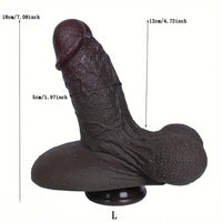 7.08in 8.66in Realistic Thick Ebony Silicone Vaginal Stimulating Toy