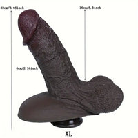 7.08in 8.66in Realistic Thick Ebony Silicone Vaginal Stimulating Toy
