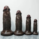 7.08in 8.85in 11.02in 12.79in Realistic Thick Big Liquid Silicone Ebony Dildo