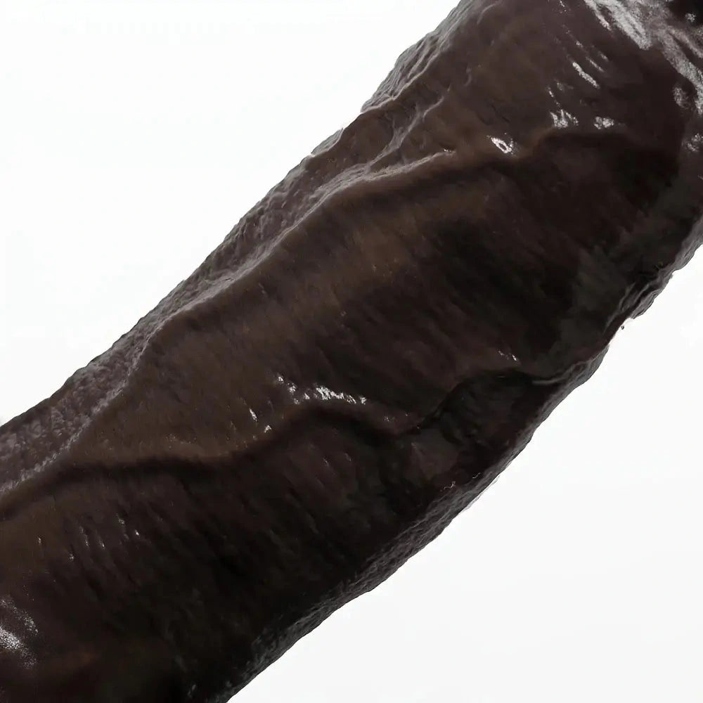 7.08in 8.85in 11.02in 12.79in Realistic Thick Big Liquid Silicone Ebony Dildo