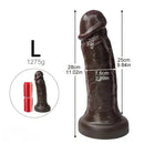 7.08in 8.85in 11.02in 12.79in Realistic Thick Big Liquid Silicone Ebony Dildo