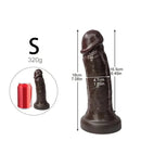 7.08in 8.85in 11.02in 12.79in Realistic Thick Big Liquid Silicone Ebony Dildo