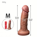 7.08in 8.85in 11.02in 12.79in Thick Soft Big Double Layer Silicone Dildo
