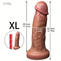 7.08in 8.85in 11.02in 12.79in Thick Soft Big Double Layer Silicone Dildo