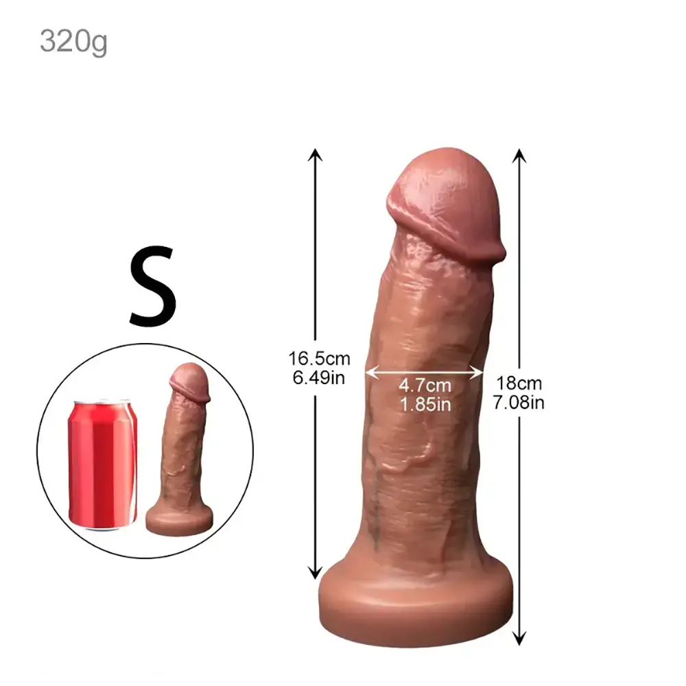 7.08in 8.85in 11.02in 12.79in Thick Soft Big Double Layer Silicone Dildo